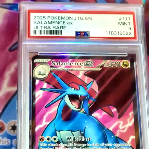 Carta Graduada Salamence EX #177 JTG EN – PSA – Nota 9
